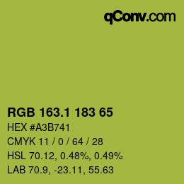 カラーコード: RGB 163.1 183 65 | qconv.com