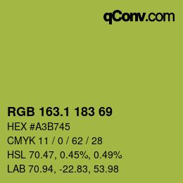 カラーコード: RGB 163.1 183 69 | qconv.com