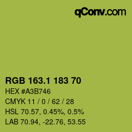 カラーコード: RGB 163.1 183 70 | qconv.com