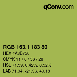 カラーコード: RGB 163.1 183 80 | qconv.com