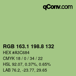 Color code: RGB 163.1 198.8 132 | qconv.com