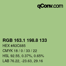 Color code: RGB 163.1 198.8 133 | qconv.com