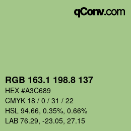 Color code: RGB 163.1 198.8 137 | qconv.com