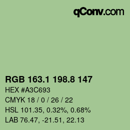 Color code: RGB 163.1 198.8 147 | qconv.com