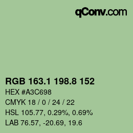 Color code: RGB 163.1 198.8 152 | qconv.com