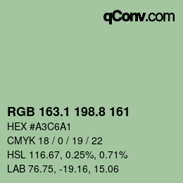 Color code: RGB 163.1 198.8 161 | qconv.com