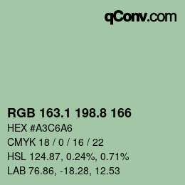 Color code: RGB 163.1 198.8 166 | qconv.com
