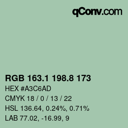 Farbcode: RGB 163.1 198.8 173 | qconv.com