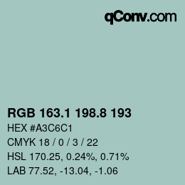 Color code: RGB 163.1 198.8 193 | qconv.com