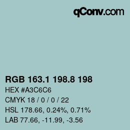 Code couleur: RGB 163.1 198.8 198 | qconv.com
