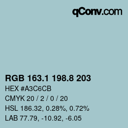 Código de color: RGB 163.1 198.8 203 | qconv.com