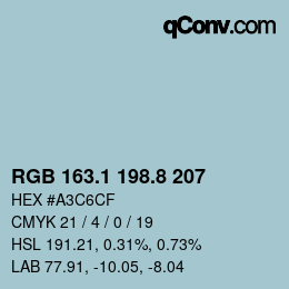 Code couleur: RGB 163.1 198.8 207 | qconv.com