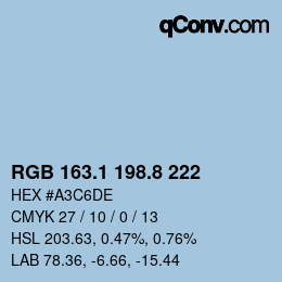 Código de color: RGB 163.1 198.8 222 | qconv.com