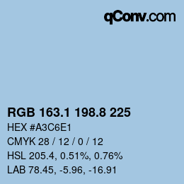 Farbcode: RGB 163.1 198.8 225 | qconv.com