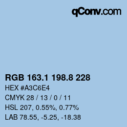 Color code: RGB 163.1 198.8 228 | qconv.com