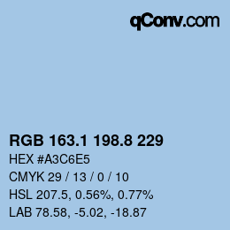 カラーコード: RGB 163.1 198.8 229 | qconv.com