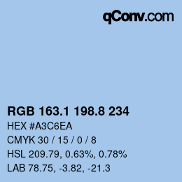 Farbcode: RGB 163.1 198.8 234 | qconv.com