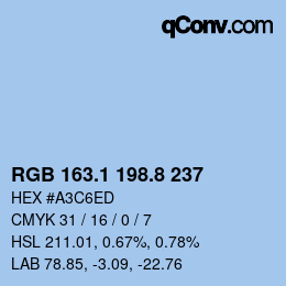 Code couleur: RGB 163.1 198.8 237 | qconv.com