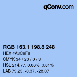 Farbcode: RGB 163.1 198.8 248 | qconv.com