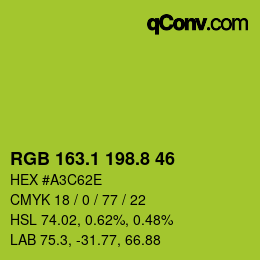 カラーコード: RGB 163.1 198.8 46 | qconv.com