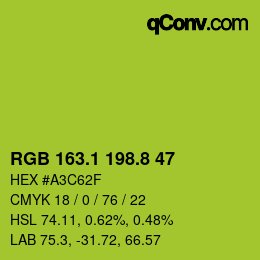 カラーコード: RGB 163.1 198.8 47 | qconv.com