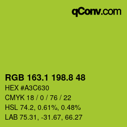カラーコード: RGB 163.1 198.8 48 | qconv.com