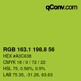 カラーコード: RGB 163.1 198.8 56 | qconv.com