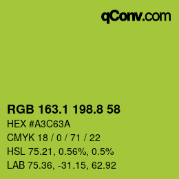 カラーコード: RGB 163.1 198.8 58 | qconv.com