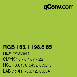 カラーコード: RGB 163.1 198.8 65 | qconv.com