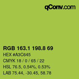 カラーコード: RGB 163.1 198.8 69 | qconv.com