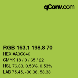 カラーコード: RGB 163.1 198.8 70 | qconv.com