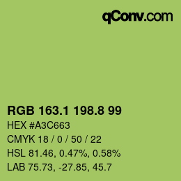 カラーコード: RGB 163.1 198.8 99 | qconv.com