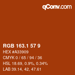 カラーコード: RGB 163.1 57 9 | qconv.com