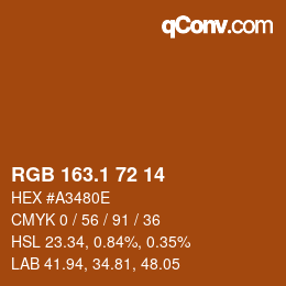 カラーコード: RGB 163.1 72 14 | qconv.com