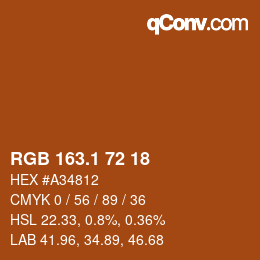 カラーコード: RGB 163.1 72 18 | qconv.com