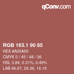 カラーコード: RGB 163.1 90 85 | qconv.com