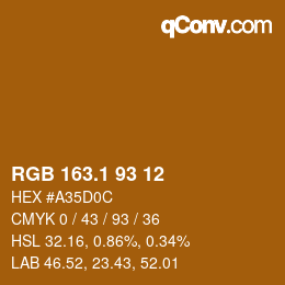 カラーコード: RGB 163.1 93 12 | qconv.com