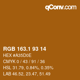 カラーコード: RGB 163.1 93 14 | qconv.com
