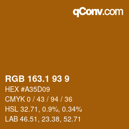カラーコード: RGB 163.1 93 9 | qconv.com