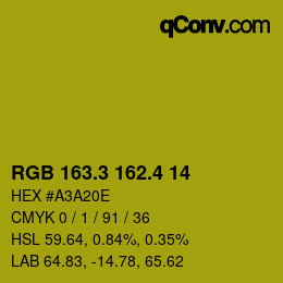 カラーコード: RGB 163.3 162.4 14 | qconv.com