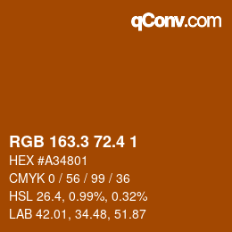 カラーコード: RGB 163.3 72.4 1 | qconv.com