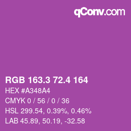 カラーコード: RGB 163.3 72.4 164 | qconv.com