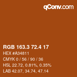 カラーコード: RGB 163.3 72.4 17 | qconv.com