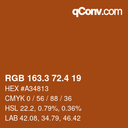カラーコード: RGB 163.3 72.4 19 | qconv.com