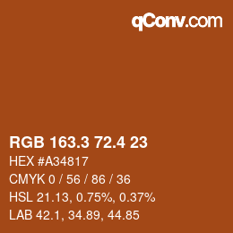 カラーコード: RGB 163.3 72.4 23 | qconv.com