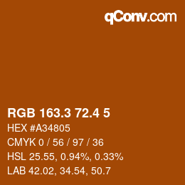 カラーコード: RGB 163.3 72.4 5 | qconv.com