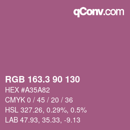 カラーコード: RGB 163.3 90 130 | qconv.com