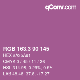 カラーコード: RGB 163.3 90 145 | qconv.com