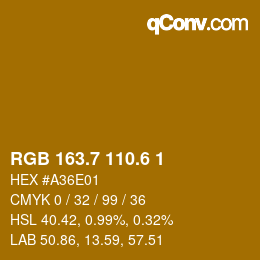 カラーコード: RGB 163.7 110.6 1 | qconv.com