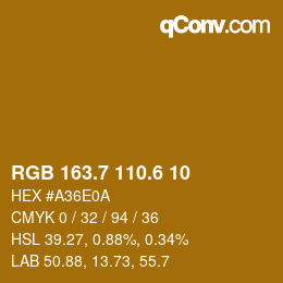 カラーコード: RGB 163.7 110.6 10 | qconv.com